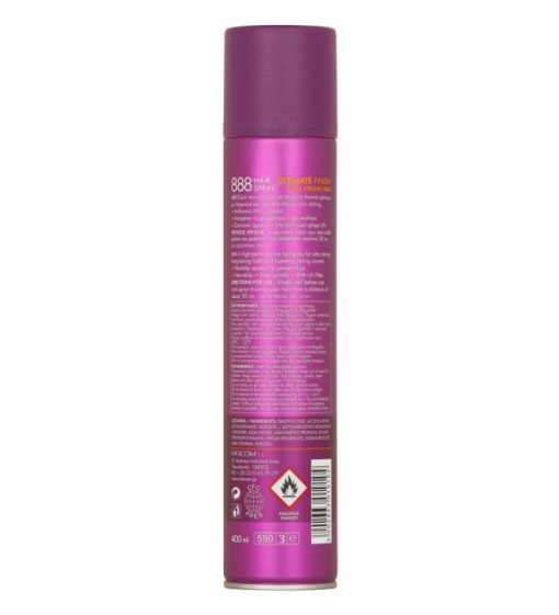 888 hair spray 2023 ultimate 400ml back