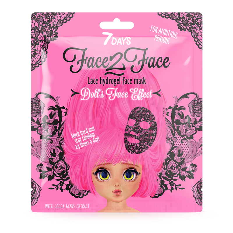 7 days face 2 face lace hydrogel mask cocoa beans 28g