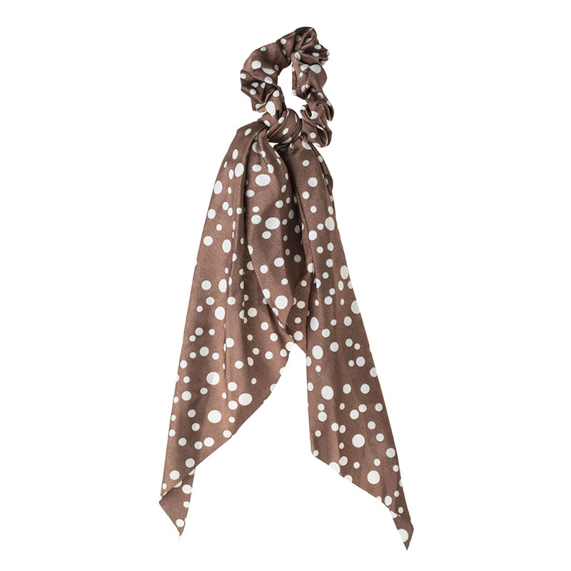 36401 Kaphe Saten Poua Scrunchie Soura Mallion me Phionko Manteli