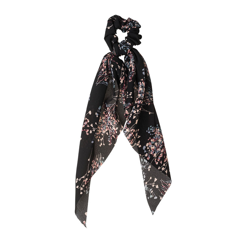 36673 Mauro Floral Kladia Scrunchie Soura Mallion me Phionko Manteli