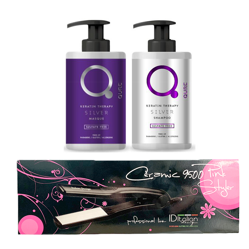 Qure Keratin Therapy Silver Set Shampoo 300mlMask 300ml