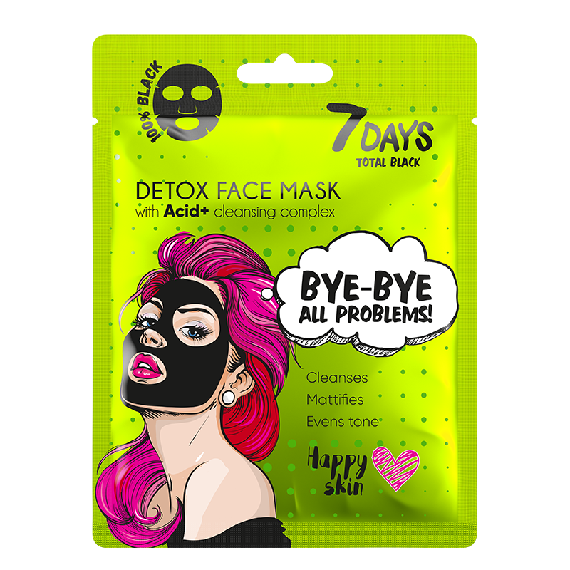 7 days black bye bye skin problems mask