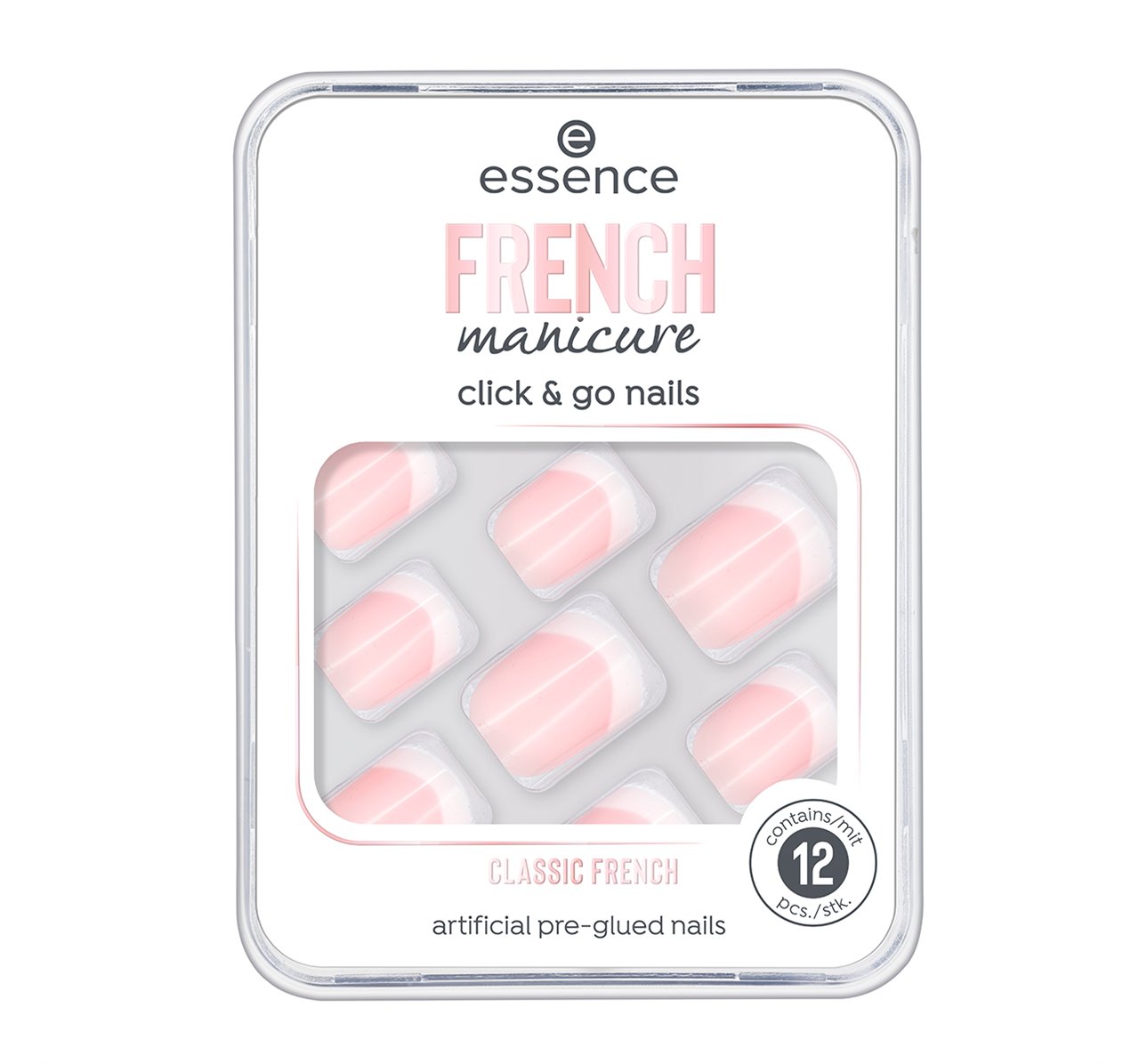 essence french manicure click go nails 01 classic french 12pcs 1