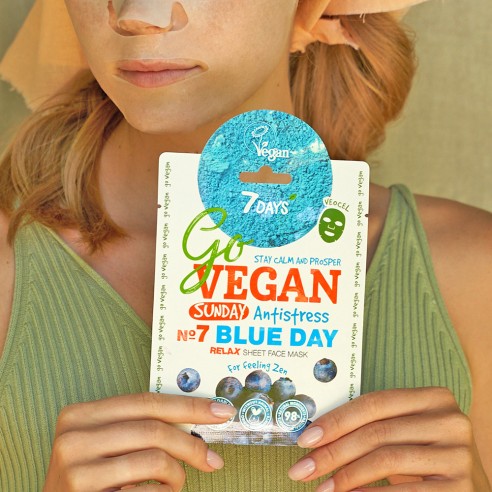 7days govegan sheet mask blue day 25g 3