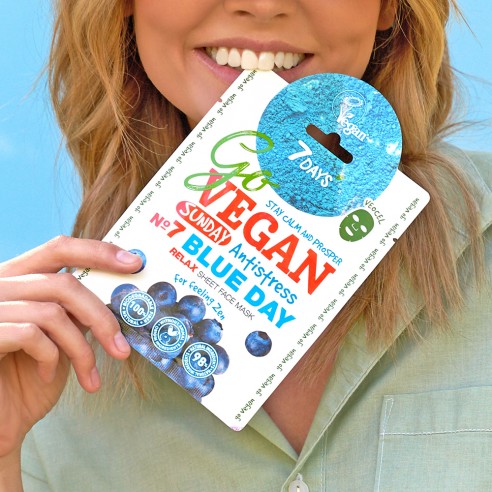 7days govegan sheet mask blue day 25g 4