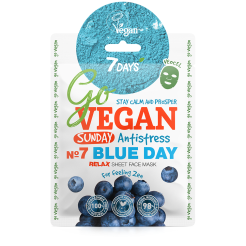 7days govegan sheet mask blue day 25g