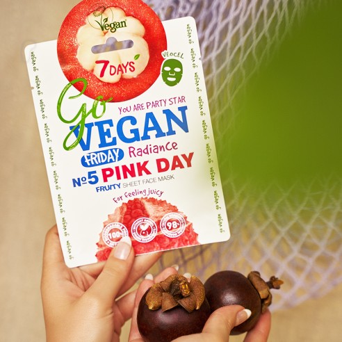 7days govegan sheet mask pink day 25g 1