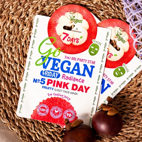 7days govegan sheet mask pink day 25g 2