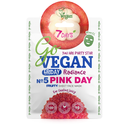 7days govegan sheet mask pink day 25g