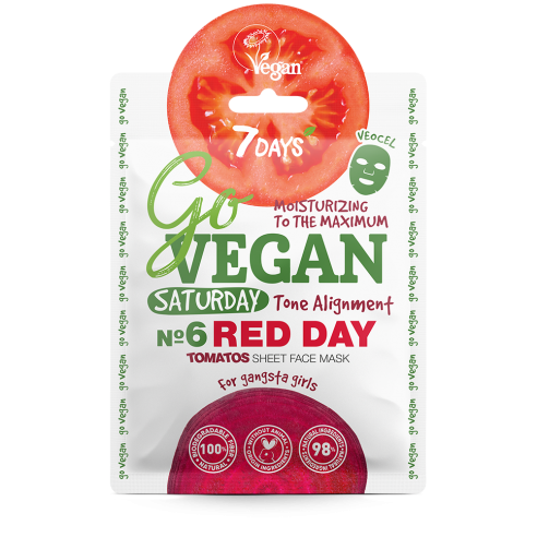 7days govegan sheet mask red day 25g