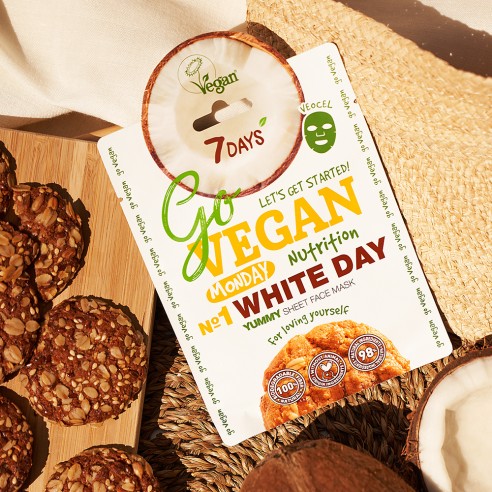 7days govegan sheet mask white day 25g 1