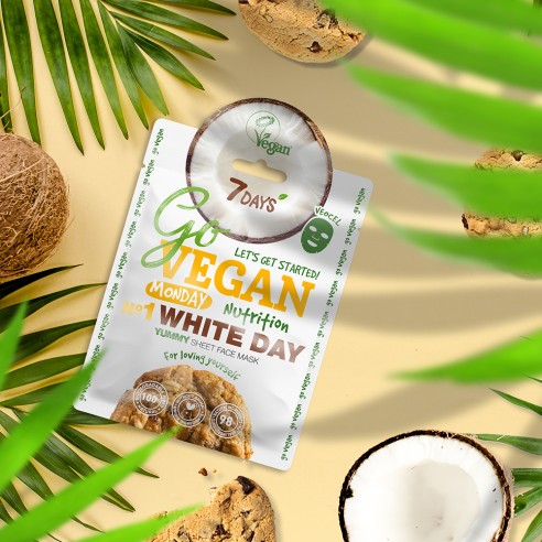 7days govegan sheet mask white day 25g 3