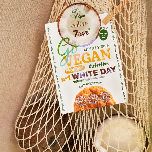 7days govegan sheet mask white day 25g 4