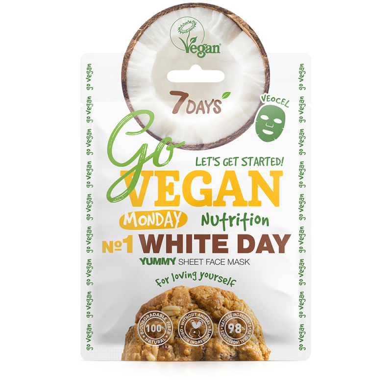 7days govegan sheet mask white day 25g