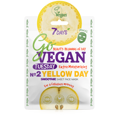 7days govegan sheet mask υellow day 25g