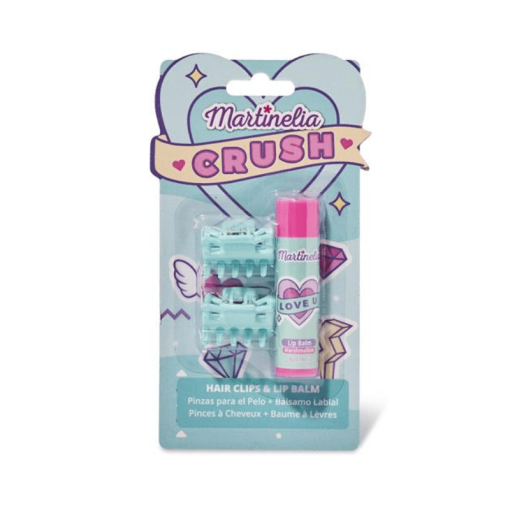 Martinelia Crush Beauty Set Hair Clips X 2 Blue Lip Balm 4gr Marshmallow