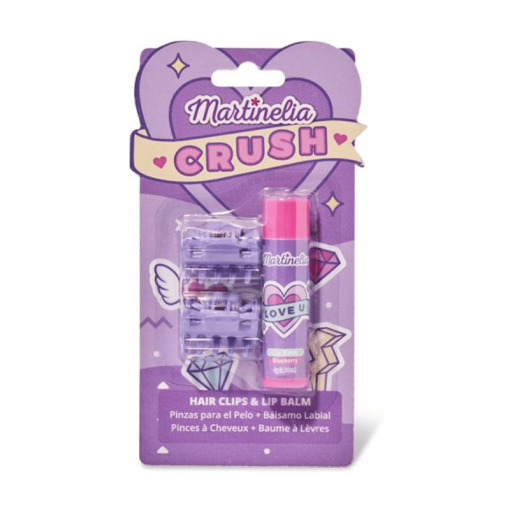 Martinelia Crush Beauty Set Hair Clips X 2 Purple Lip Balm 4gr Blueberry