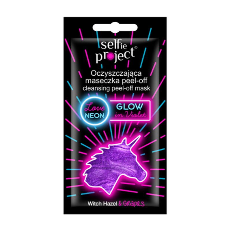 Neonowa Oczyszczajaca maseczka peel off GlowInViolet front