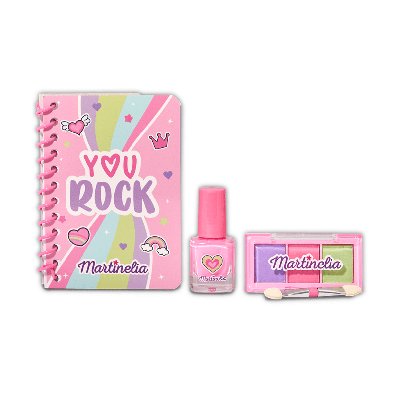 Martinelia Super Girl Beauty Set Notebook Σετ για Κορίτσια με Βερνίκι Νυχιών 1 x 4ml Σκιές Ματιών Με Πινέλο Σημειοματάριο 1