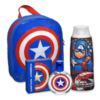 Air Val International Marvel Captain America Backpack Set Σετ Δώρου για αγόρια Άρωμα EDT 50ml Αφρόλουτρο 300ml Τσάντα πλάτης 1