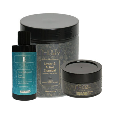 Bundle Qure Infinity Care Botox Hair Mask 1000ml +  Qure Infinity Care Botox Hair Mask 250ml +  Infinity Care Morocco Argan Oil Repair Shampoo 300ml