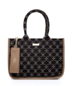 Veta Τσάντα Tess Small Mαύρο/Μπεζ