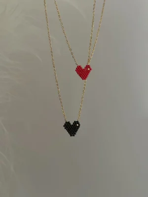 Maria Galanou  Necklace Black "MATCHY MATCHY HEARTS"
