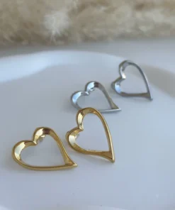 Maria Galanou Earrings Silver FAYE HEART