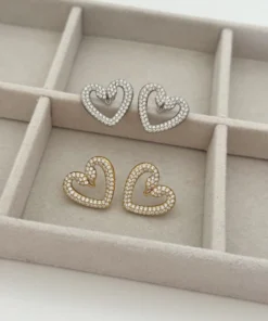 Maria Galanou Earrings Silver "HEART OF SWAN"