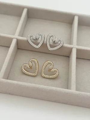 Maria Galanou Earrings Silver "HEART OF SWAN"