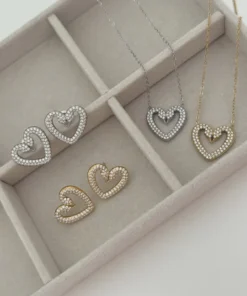 Alternative view of Maria Galanou Necklace Silver "HEART OF SWAN"